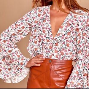 Free People She’s Dainty Floral Print Blouse / Bodysuit